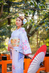 Kimono lady with umbrella